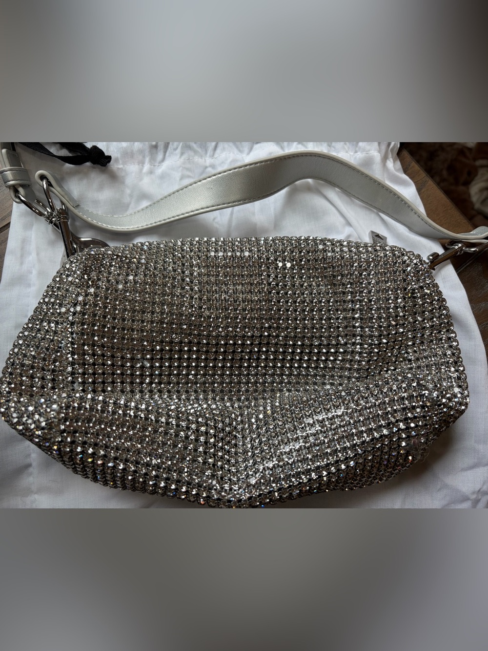 Love Moschino Silver Crystal Logo Crossbody - Picture 2 of 14